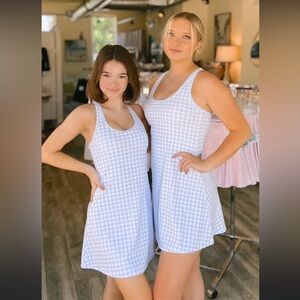 MOLLY J THE LABEL 2XL Blue Gingham Tennis Dress Athletic Wear with Pockets